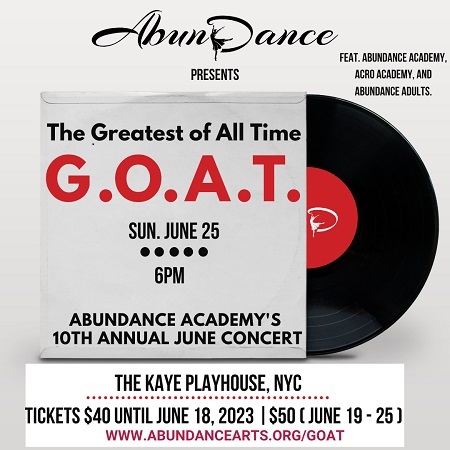 AbunDance Academy of the Arts, presents our 10th Annual June Concert entitled 